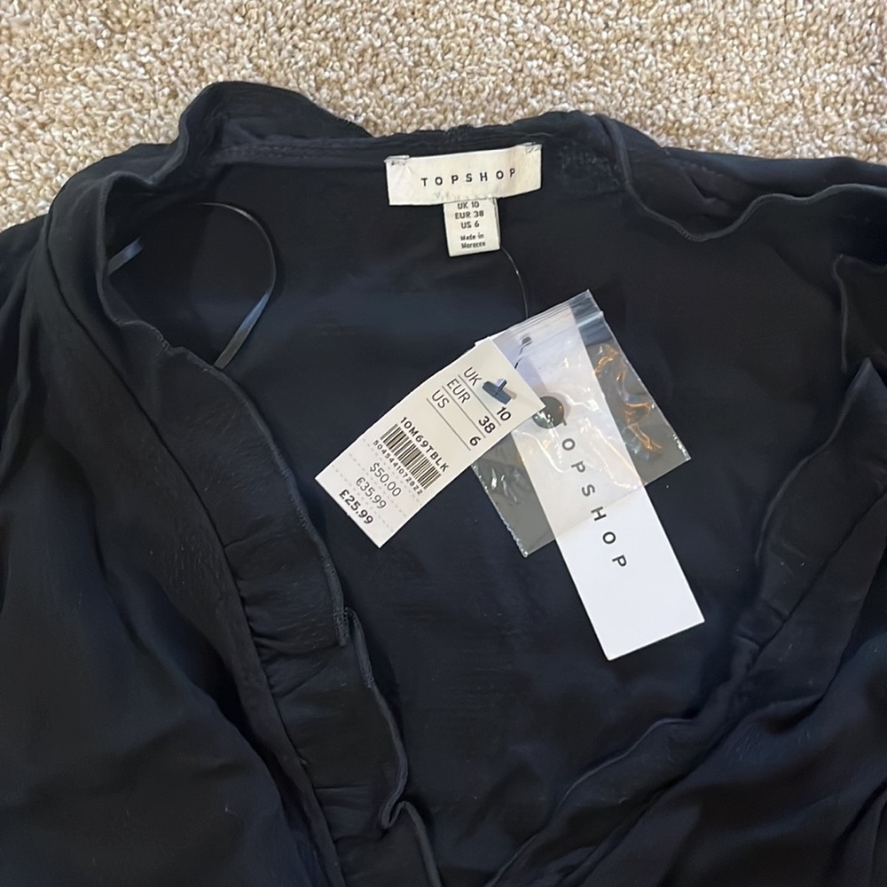 Topshop Black Wrap Dress - Picture 4 of 4
